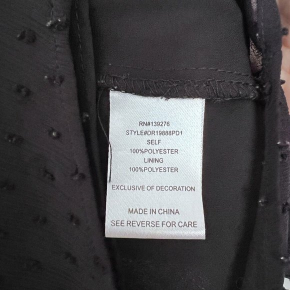 Anthropologie DR2 Size S Blouse Black Sheer Lined Swiss Dots - Picture 8 of 8